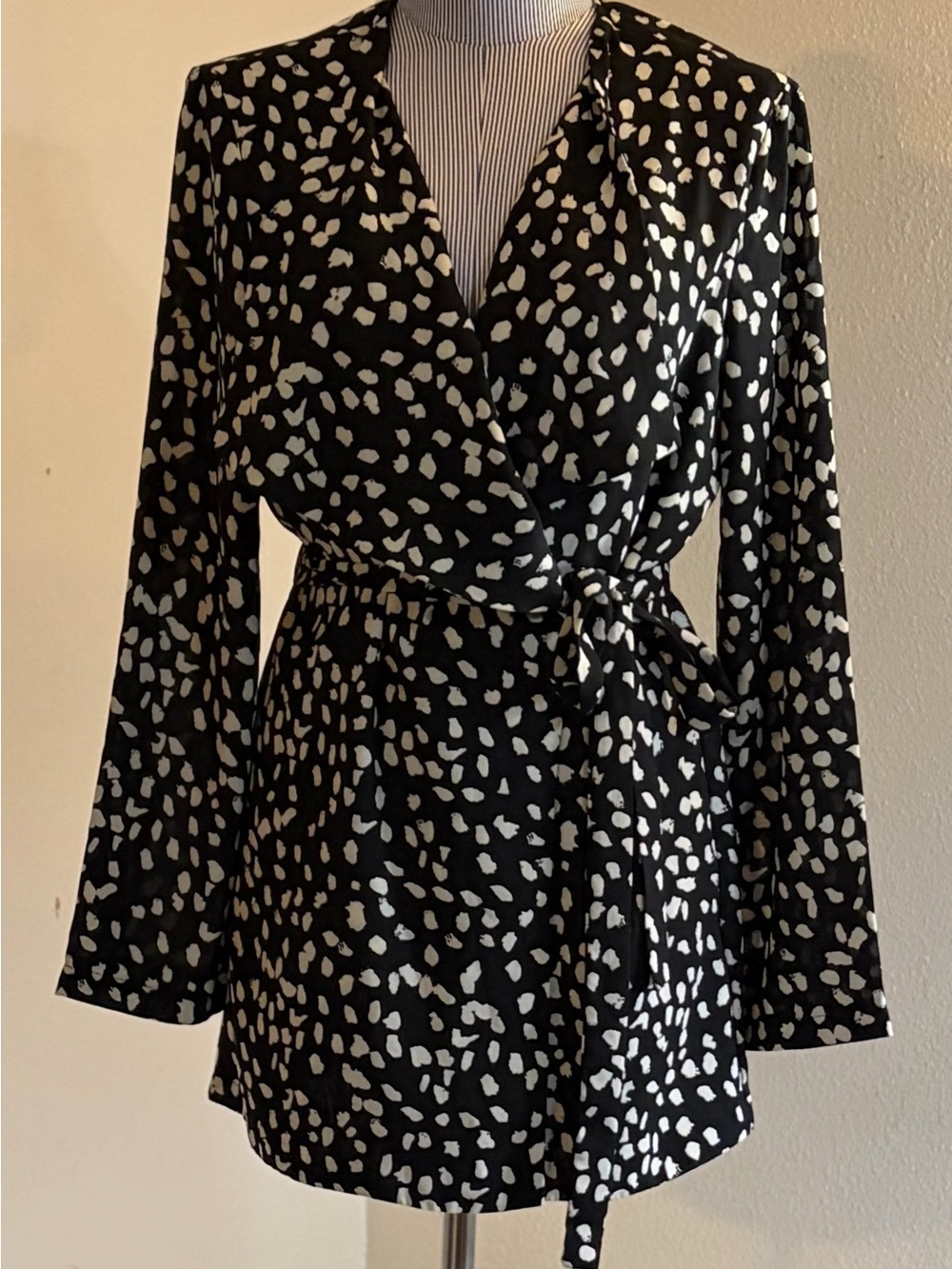Have Black and White Abstract Spot Top